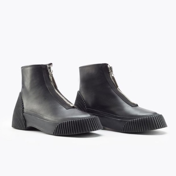 3.1 Phillip Lim black zip up Lela combat lugged platform ankle boots - Picture 11 of 13